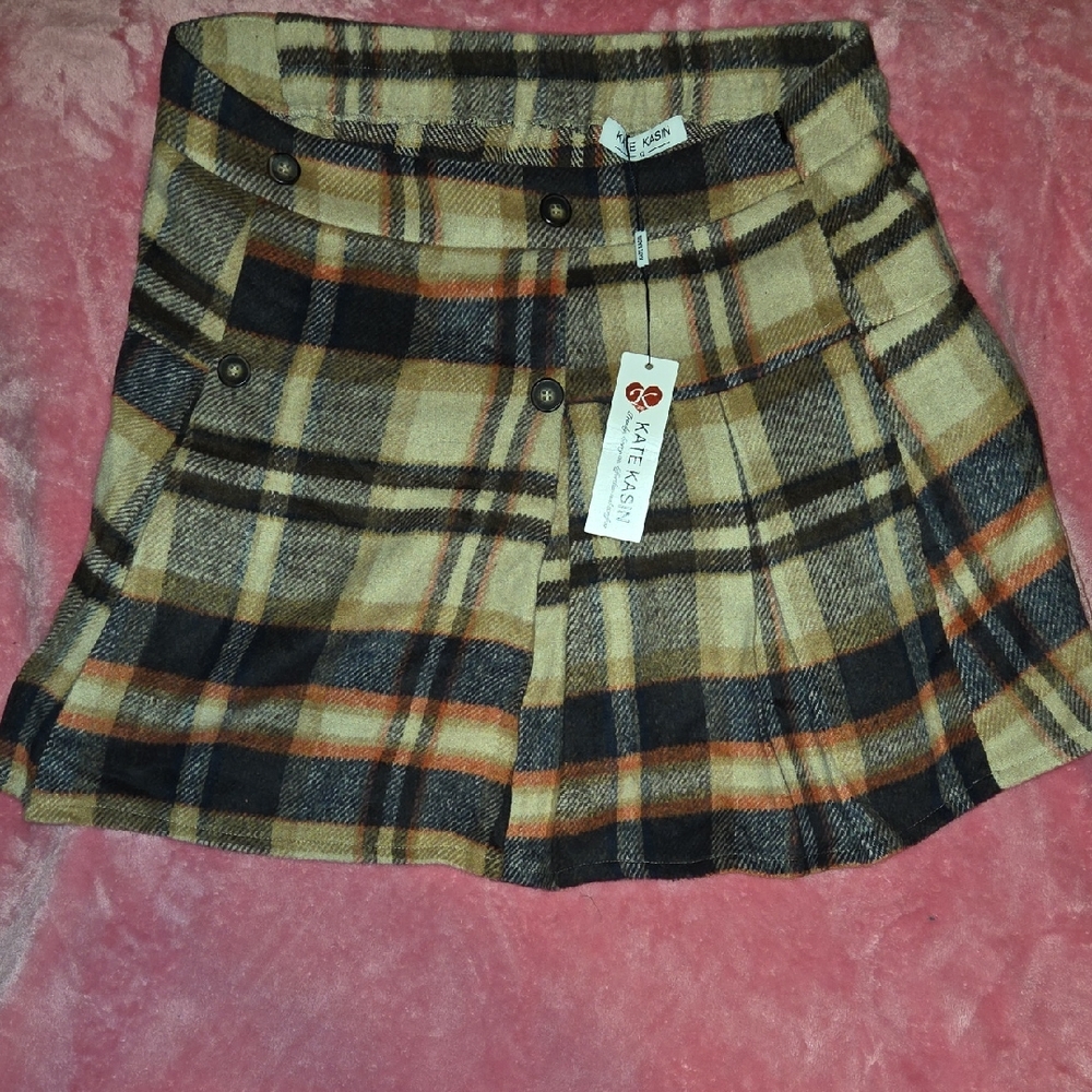 Women's (XL) Kate Kasin Plaid Mini Skirt